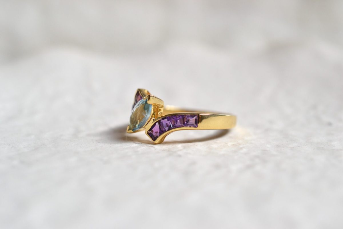 Bague topaze améthyste