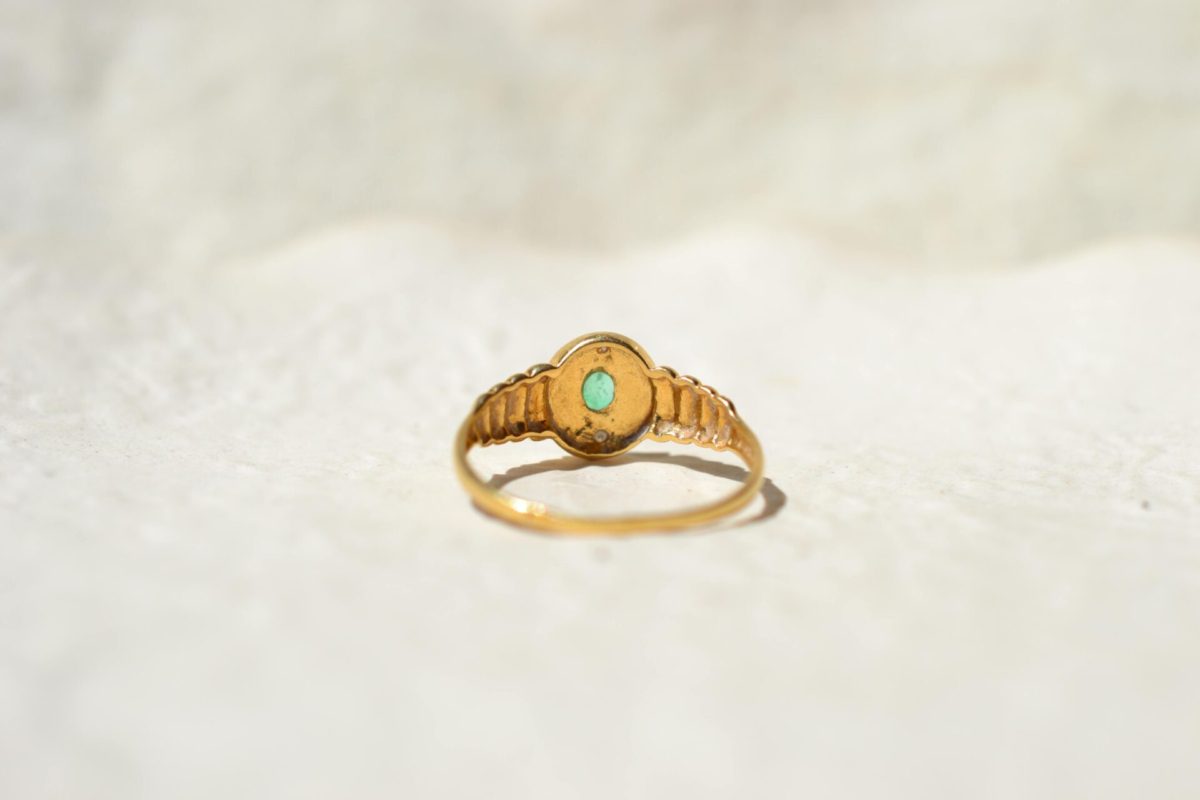 bague vintage émeraude diamants