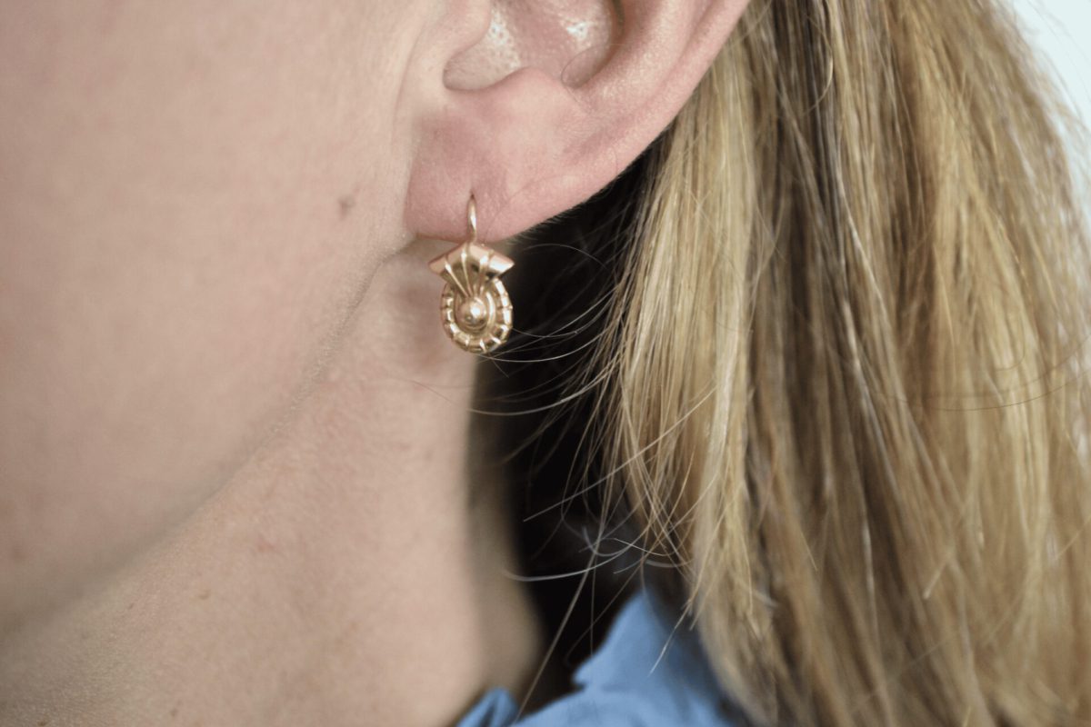 boucles d'oreilles coquillages or 18 carats
