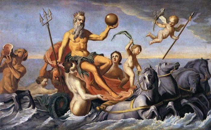 Poséidon, dieu de la mer, associé à l'Aigue-Marine Poséidon, dieu de la mer, associé à l'Aigue-Marine