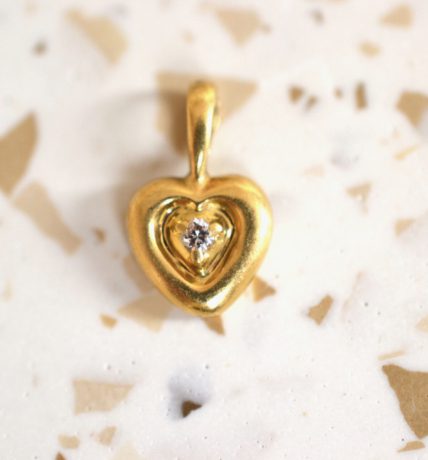 pendentif coeur vintage diamant