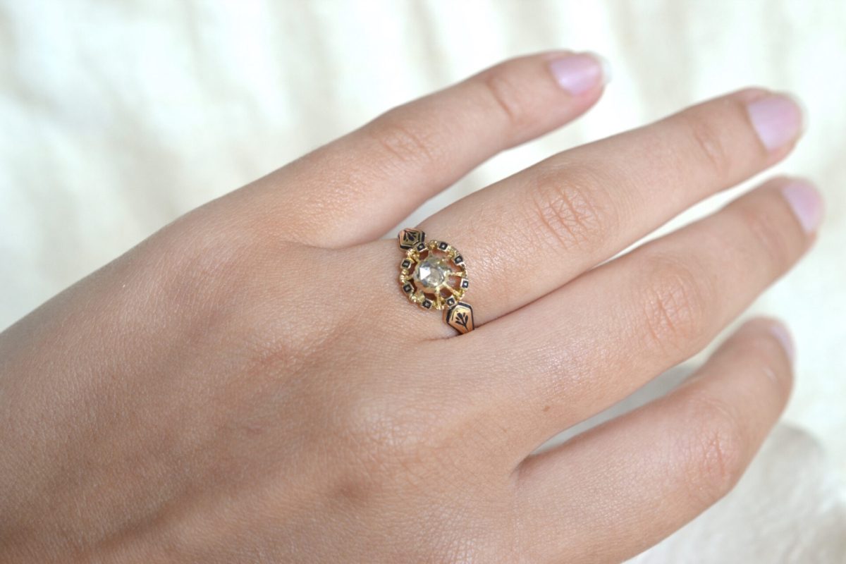 bague art nouveau émail