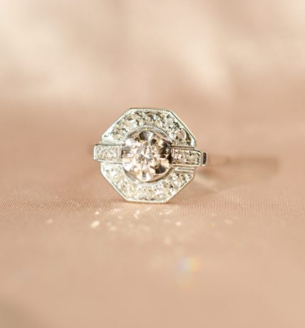 Bague octogonale Diamants