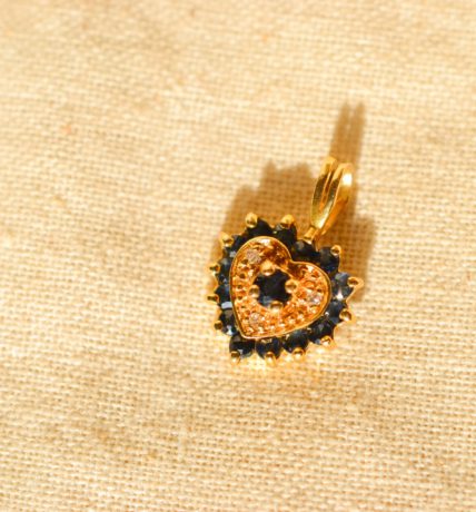 Pendentif Cœur Saphirs et Diamants