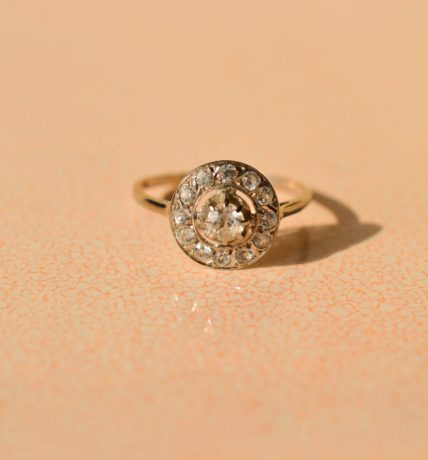 Bague Art Déco Or Blanc Oxyde