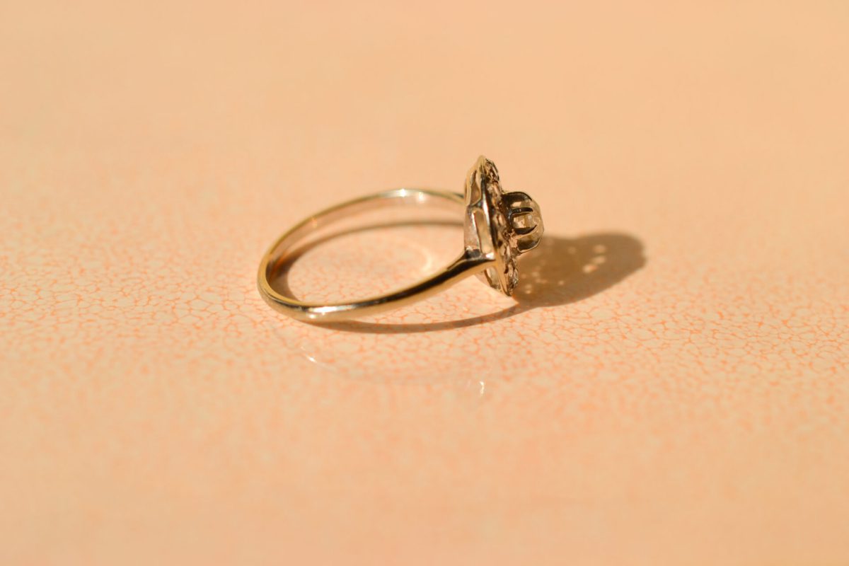 Bague Art Déco Or Blanc Oxyde