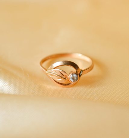 Bague Or jaune Art Nouveau Oxyde