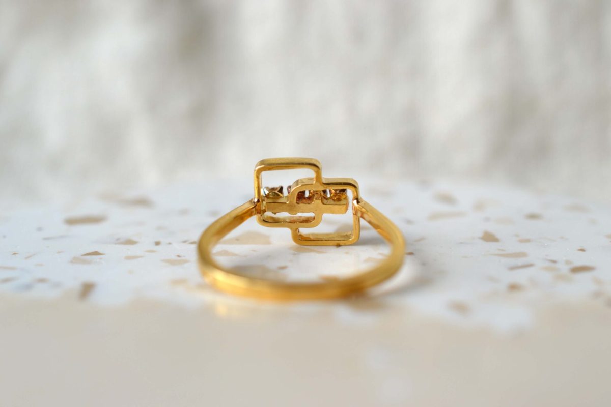 bague carrés diamants