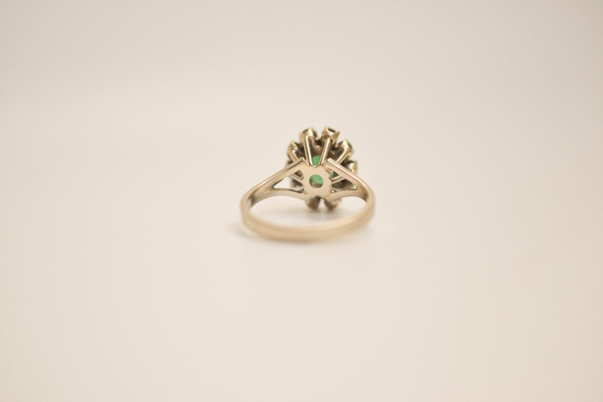 Bague Marguerite or blanc fiancailles