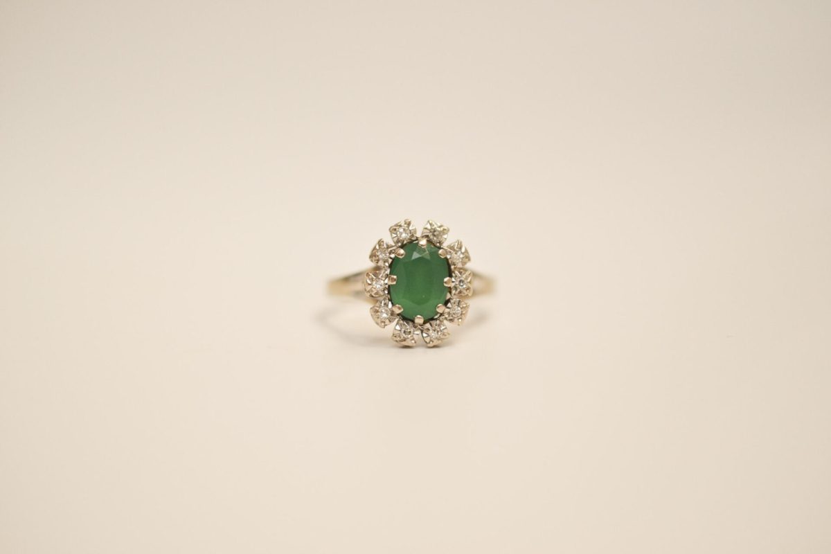 Bague de fiancailles vintage or blanc