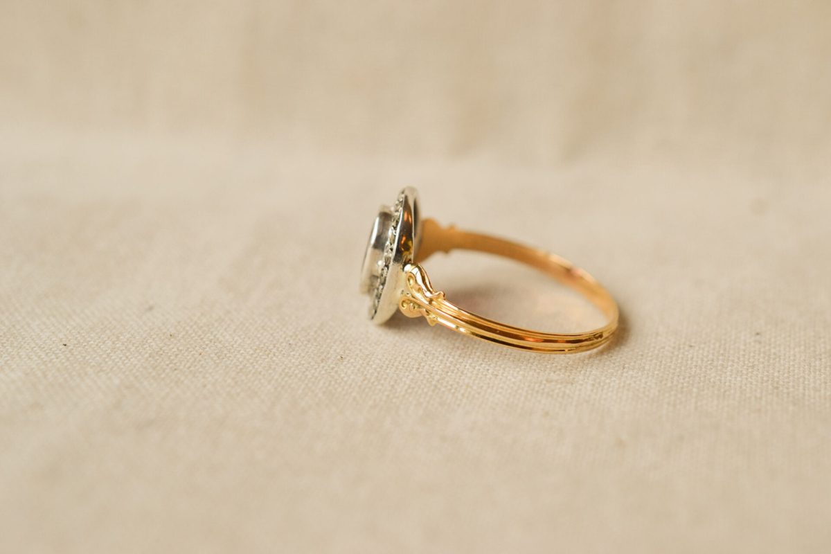Bague Marcassites et Verre Rose