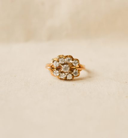 Bague Vintage années 50 saphirs blancs