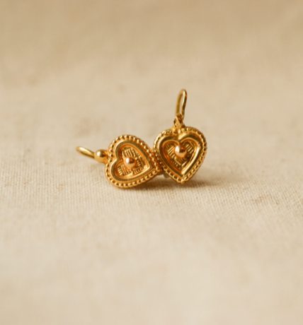 Dormeuses Cœur Or jaune 18K