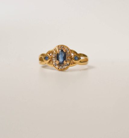 Bague Marguerite Saphirs et Diamants