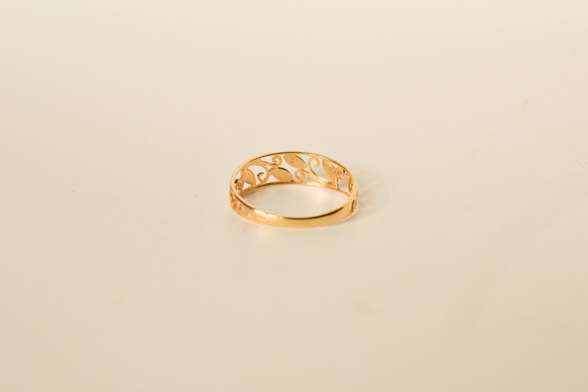 Bague 2 Ors Décor Filigrané Art Nouveau