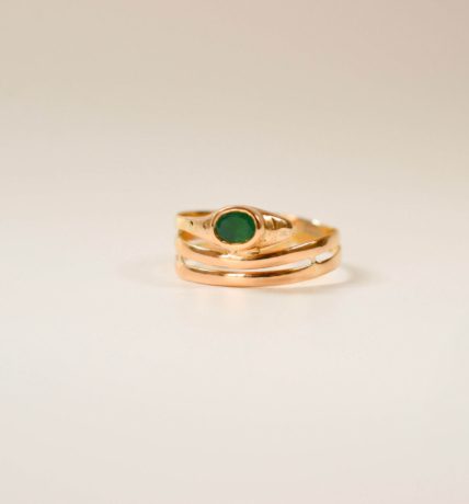 Bague Serpent Agate verte