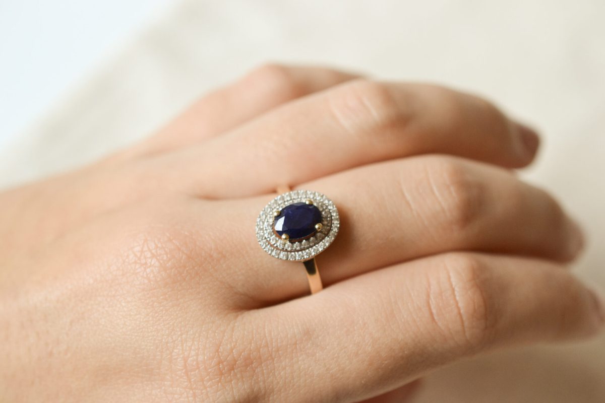 bague ovale de fiancailles Vintage Or jaune