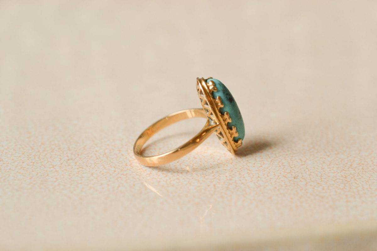 bague turquoise Vintage navette