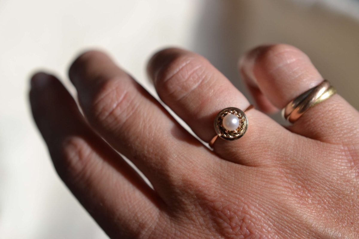 bague ancienne Vintage perle mariage