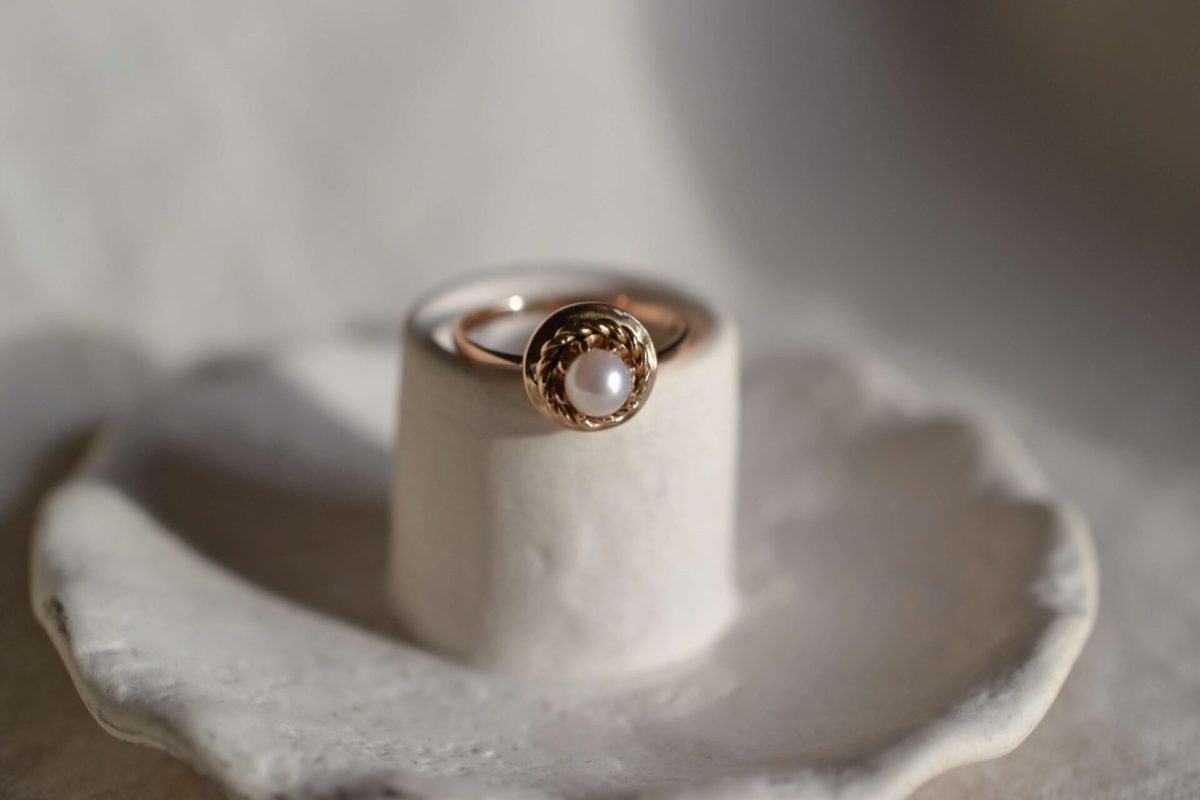 bague ancienne or jaune perle