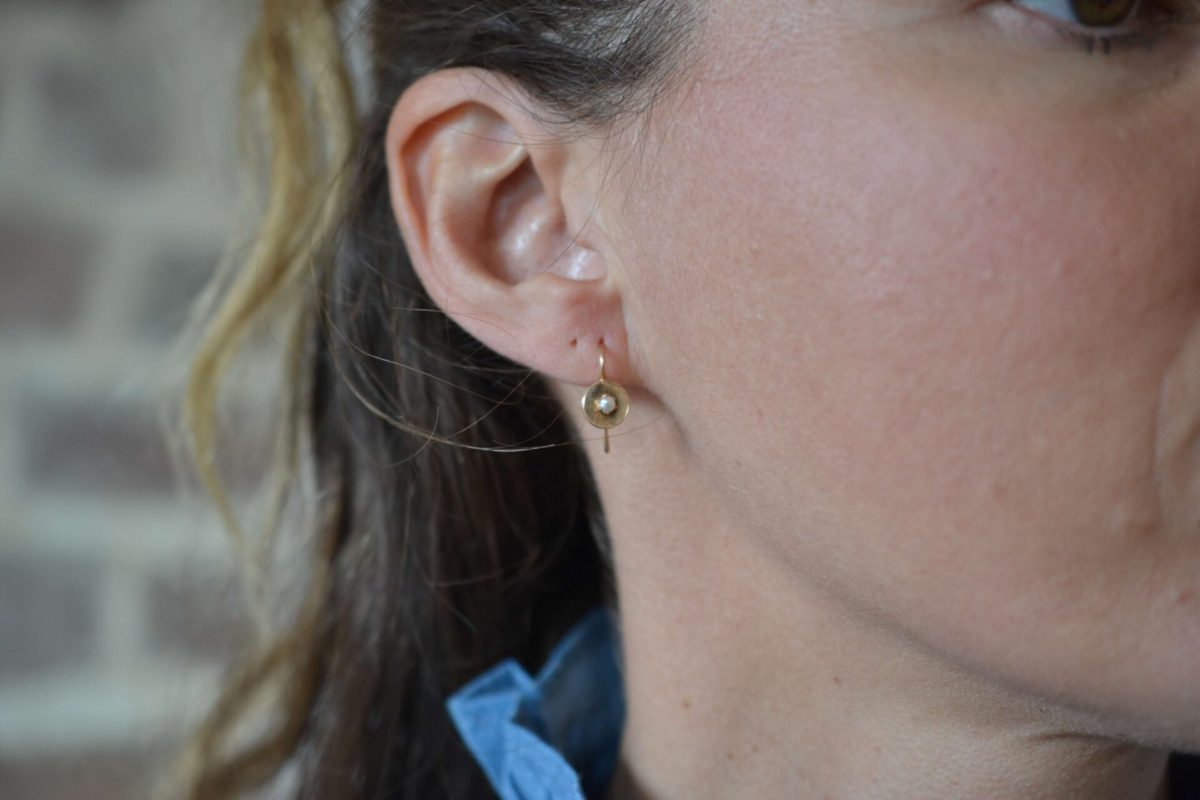 Boucles d'oreilles Vintage et éthique en Or 18 carats
