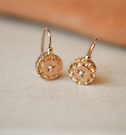 Dormeuse Perles Or champagne