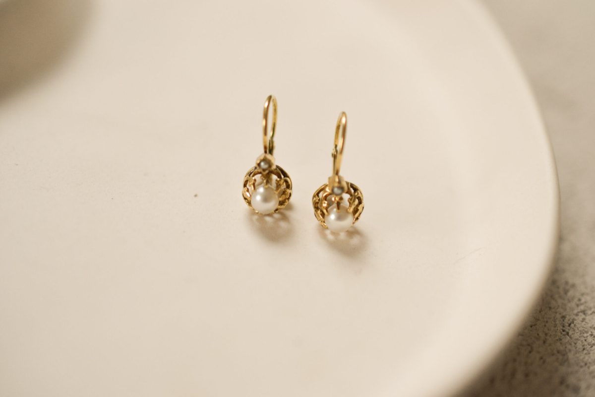 Dormeuses anciennes Or perles