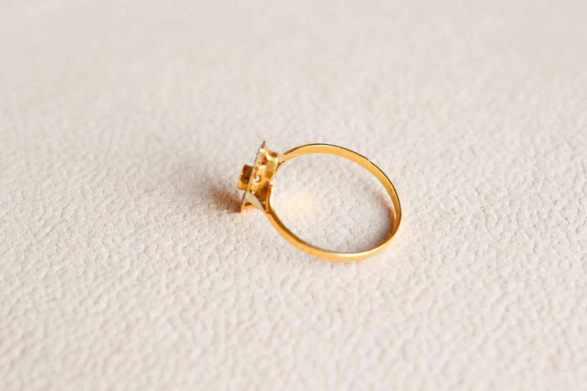 Bague navette 2 Ors Perle