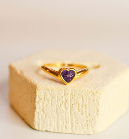 Bague cœur Scapolite Or jaune