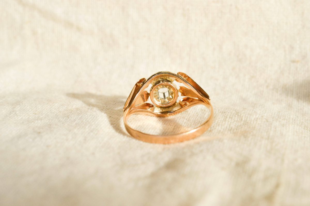 Bague Art Déco Or jaune et Oxyde
