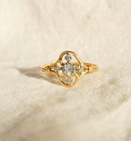 Bague typique Art Nouveau 2 Ors