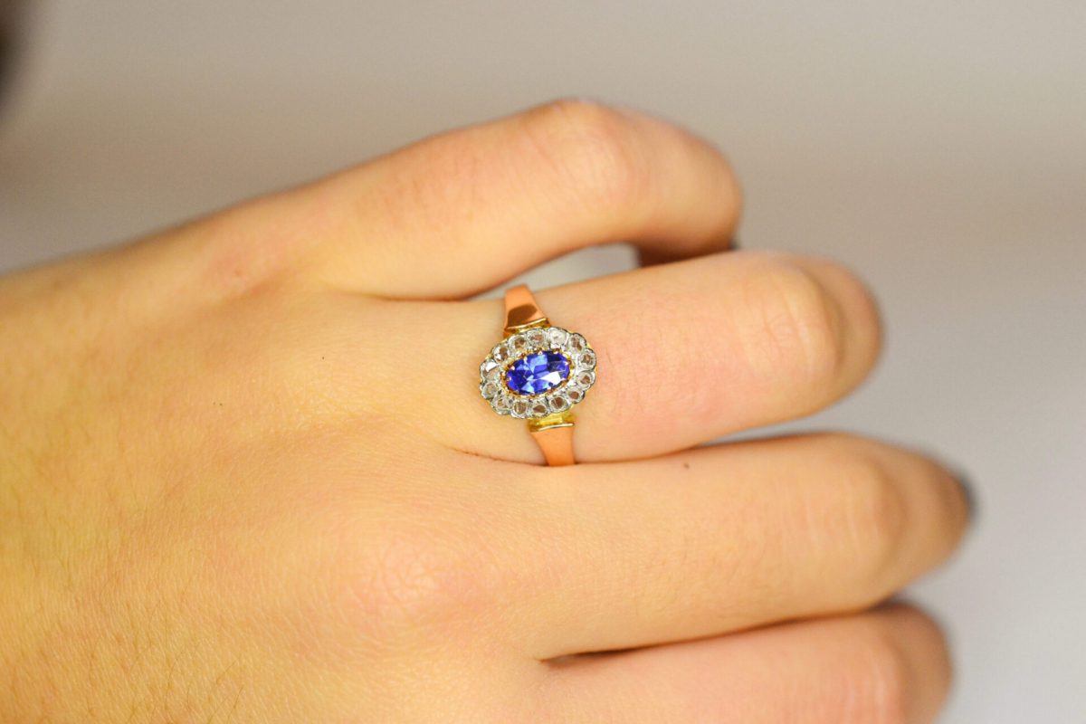 Bague Marguerite Diamants Or Rose