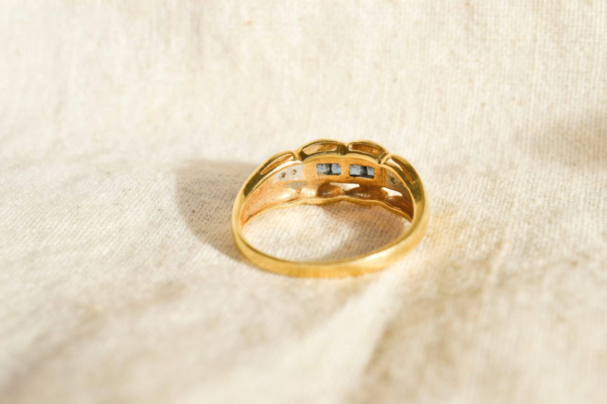 Bague année 50 Saphir et Diamant