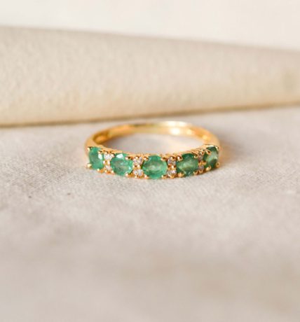 Bijou ancien or jaune émeraude et diamants