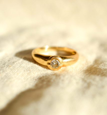 Bague Jonc Diamant Or jaune