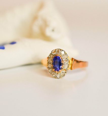 Bague Marguerite Diamants Or Rose