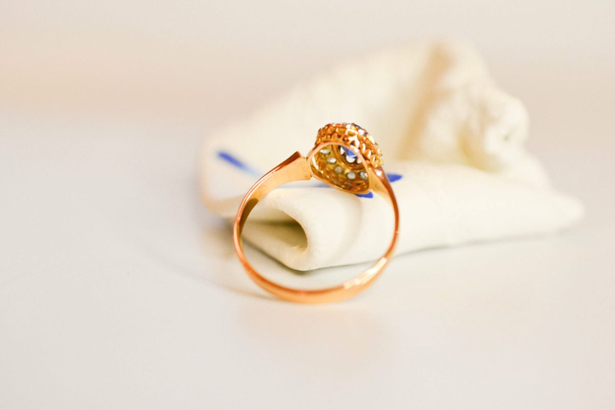 Bague Marguerite Diamants Or Rose