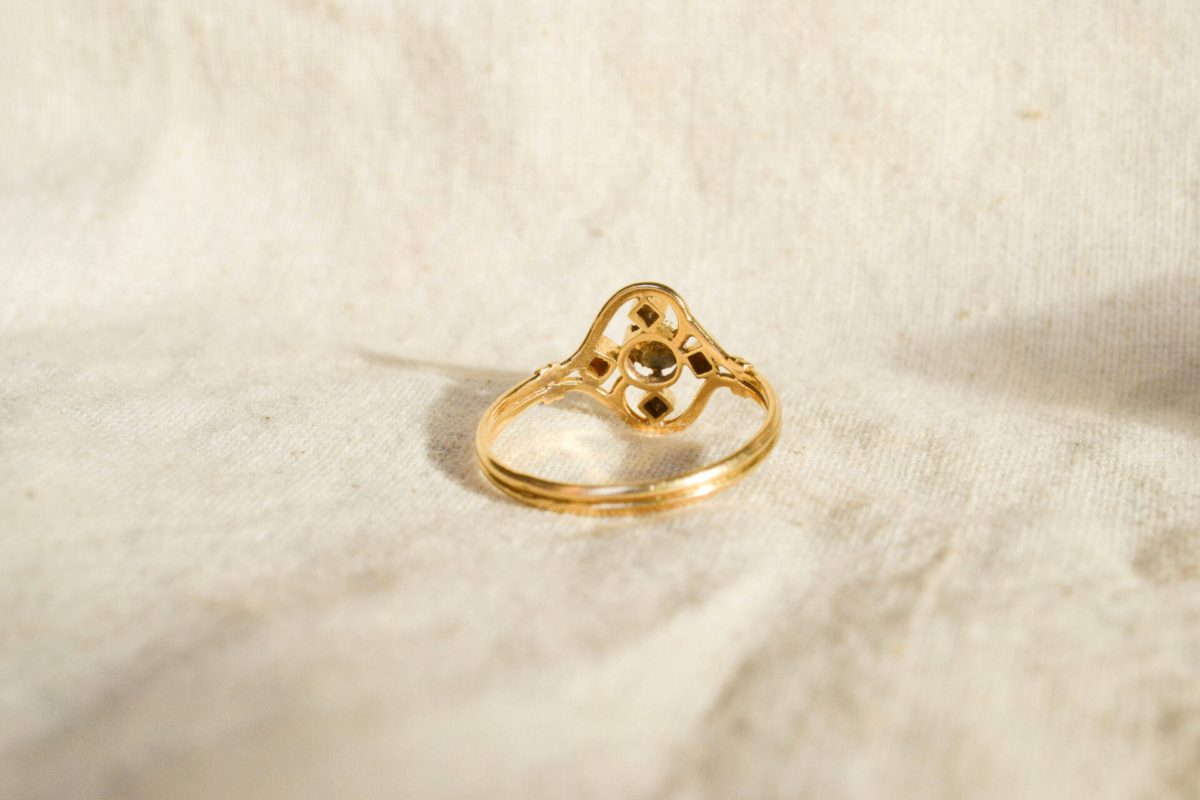 Bague typique Art Nouveau 2 Ors